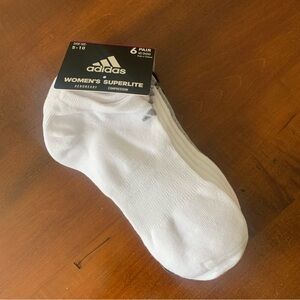 New 6 Pack Adidas Women's No Show Socks, 6 Pairs: 2 White, 2 Gray, 2 Black